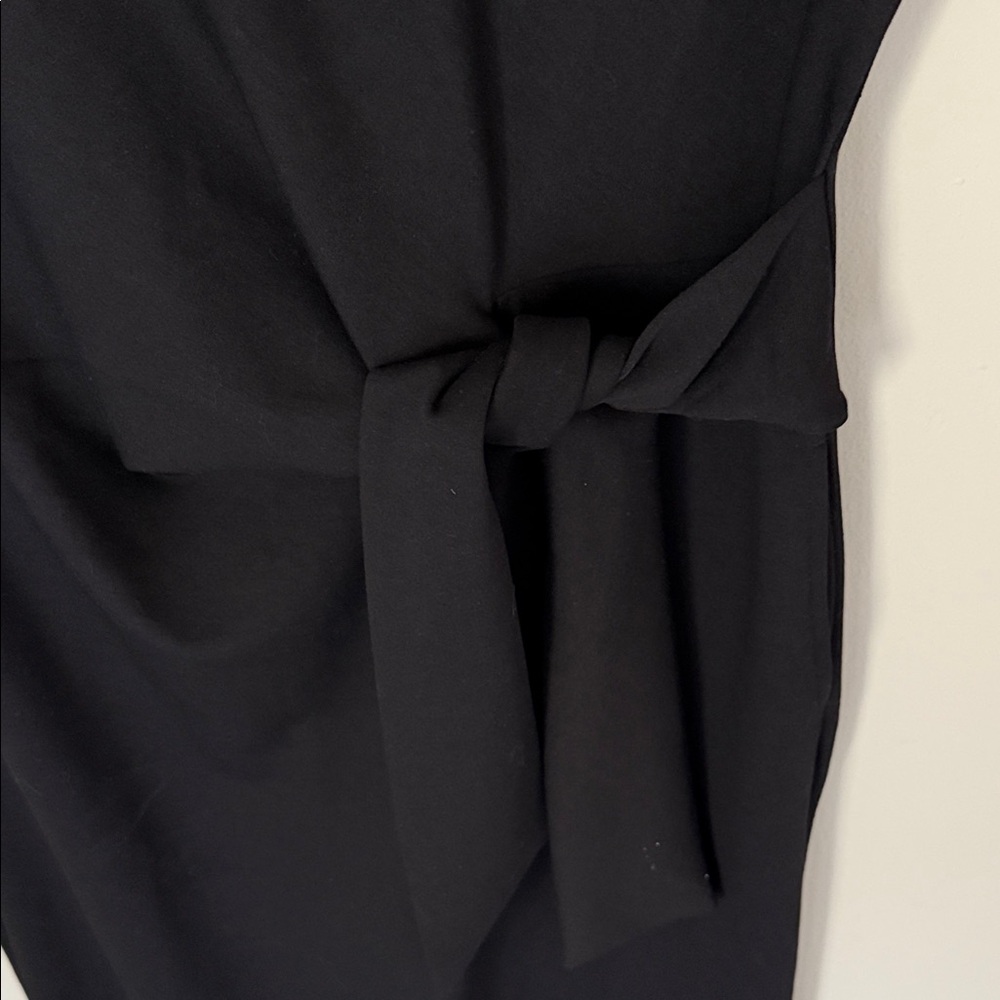 Nordstrom Black Midi Dress with Tie Waist - Picture 3 of 4